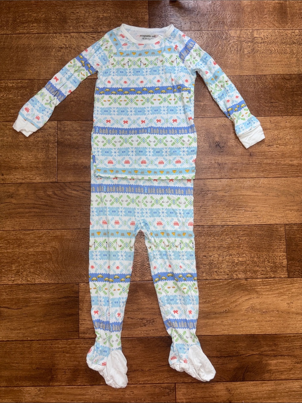 Magnetic Me Bamboo Modal Two Piece Pajama Set 18-24mo Isle Always Love New York